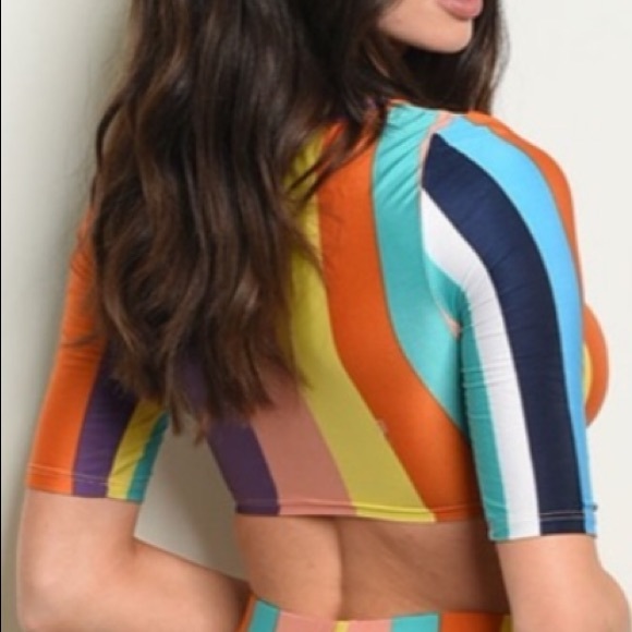 Rainbow stripe crop top, NEW! - Picture 8 of 8
